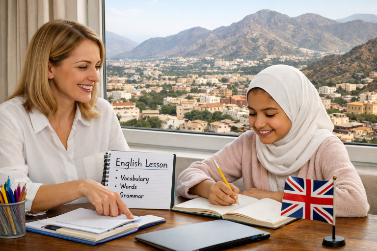 معلمة انجليزي تجي للبيت الطائف